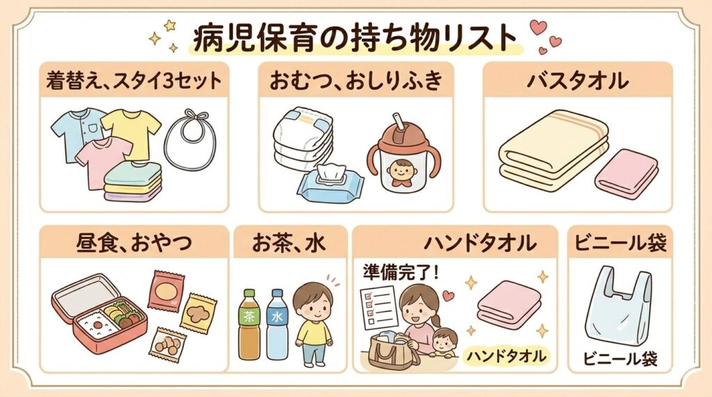 病児保育の持ち物リスト