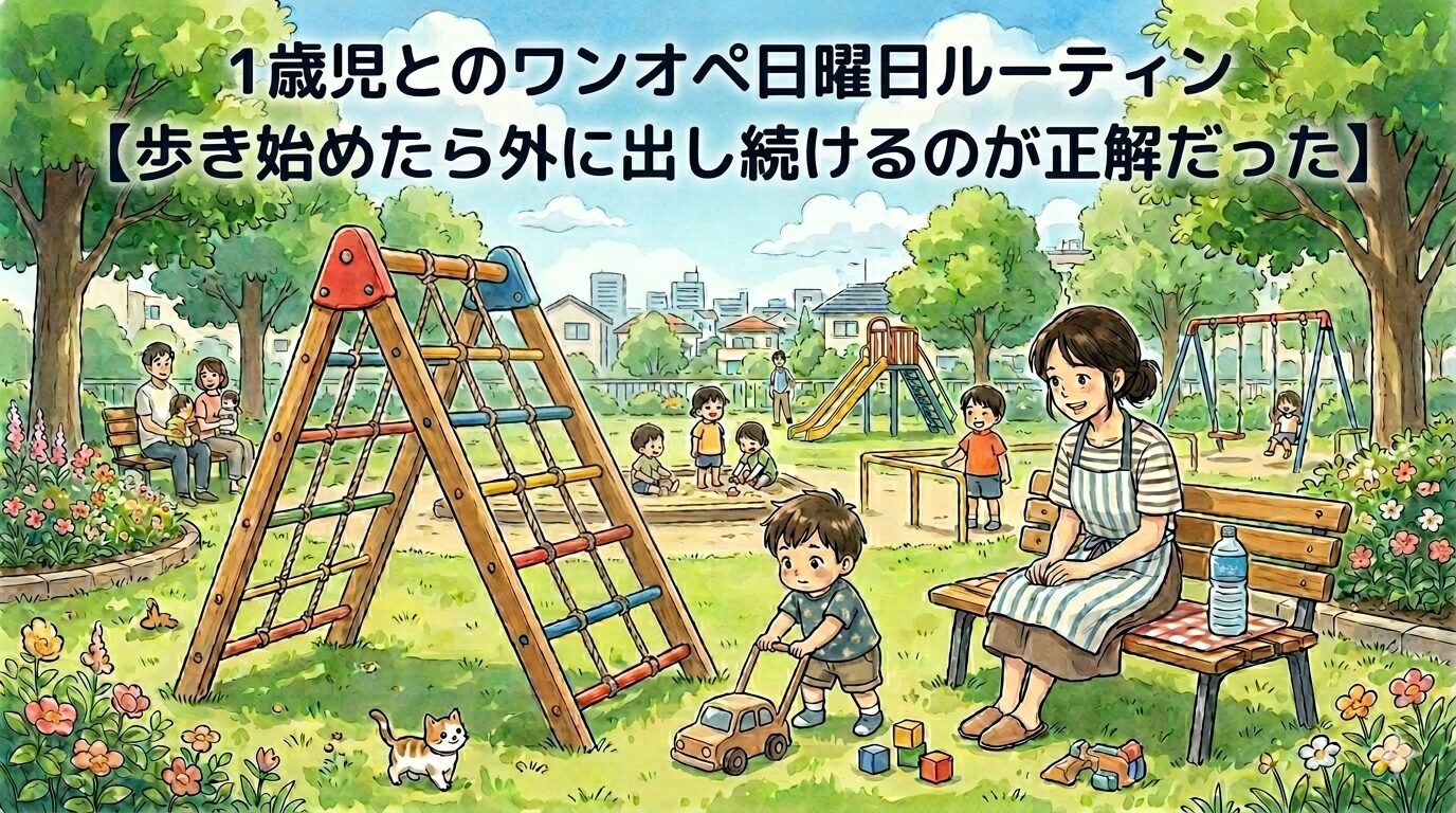 1歳児とのワンオペ日曜日ルーティン【歩き始めたら外に出し続けるのが正解だった】