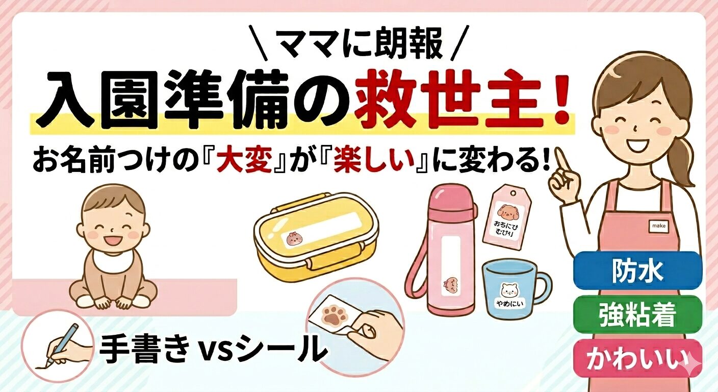 【入園準備】名前シールはシールDEネームが最強だった！はがれにくくてかわいい実体験レビュー