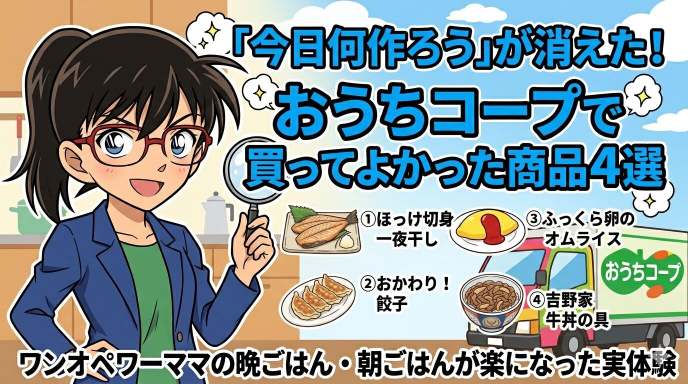 「今日何作ろう」が消えた！おうちコープで買ってよかった商品4選｜ワンオペワーママの晩ごはん・朝ごはんが楽になった実体験