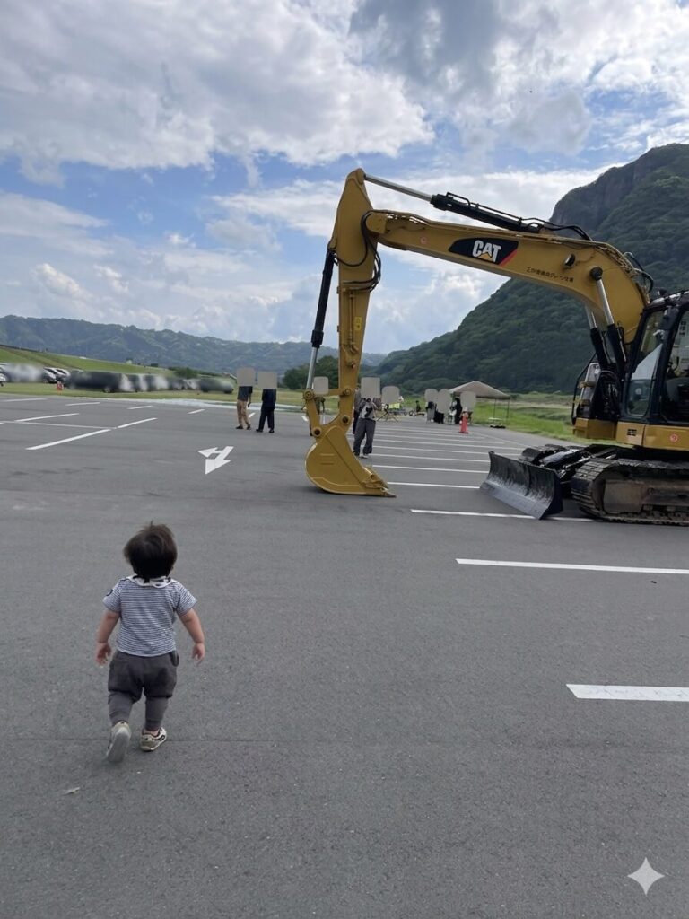 川の駅で行われていた働く乗り物イベントに大興奮！