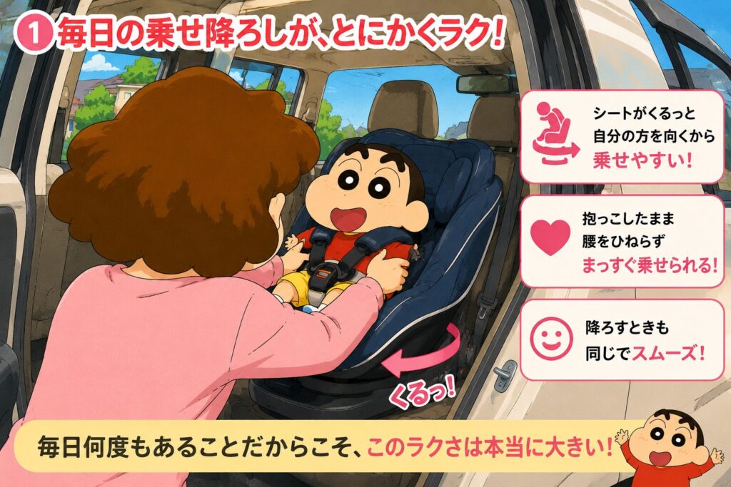  毎日の乗せ降ろしが、とにかくラク