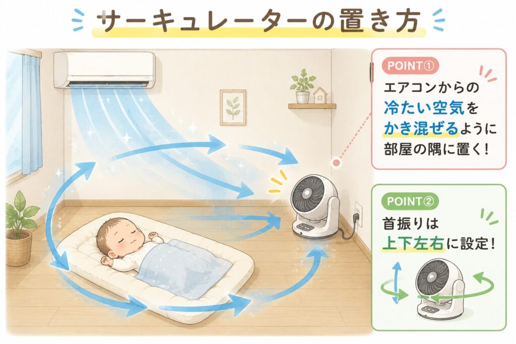 サーキュレーターの置き方ポイント！