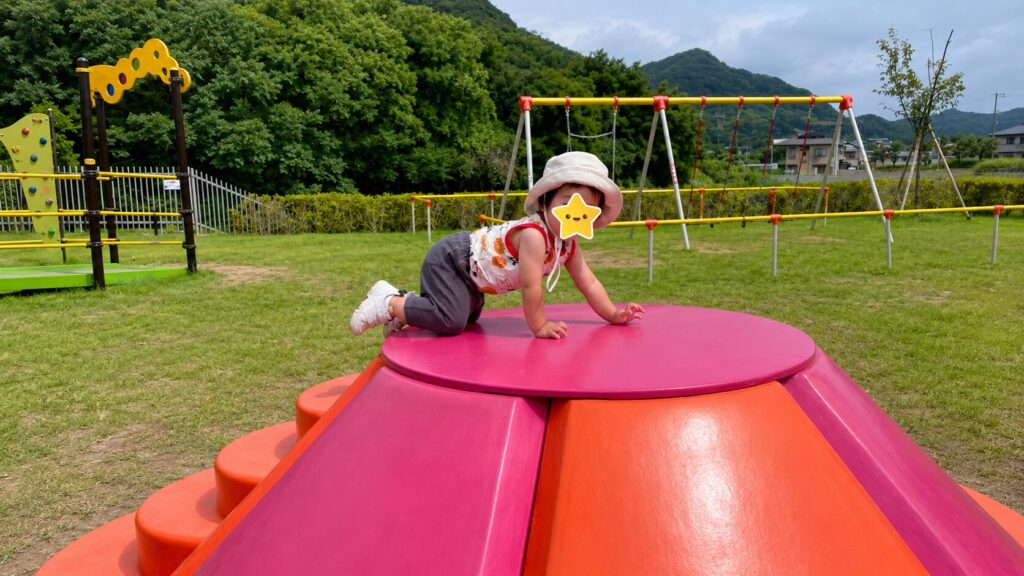 小さいすべり台も満足