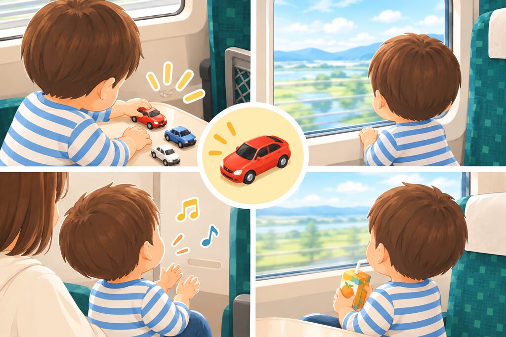 新幹線での過ごし方はトミカが一番！