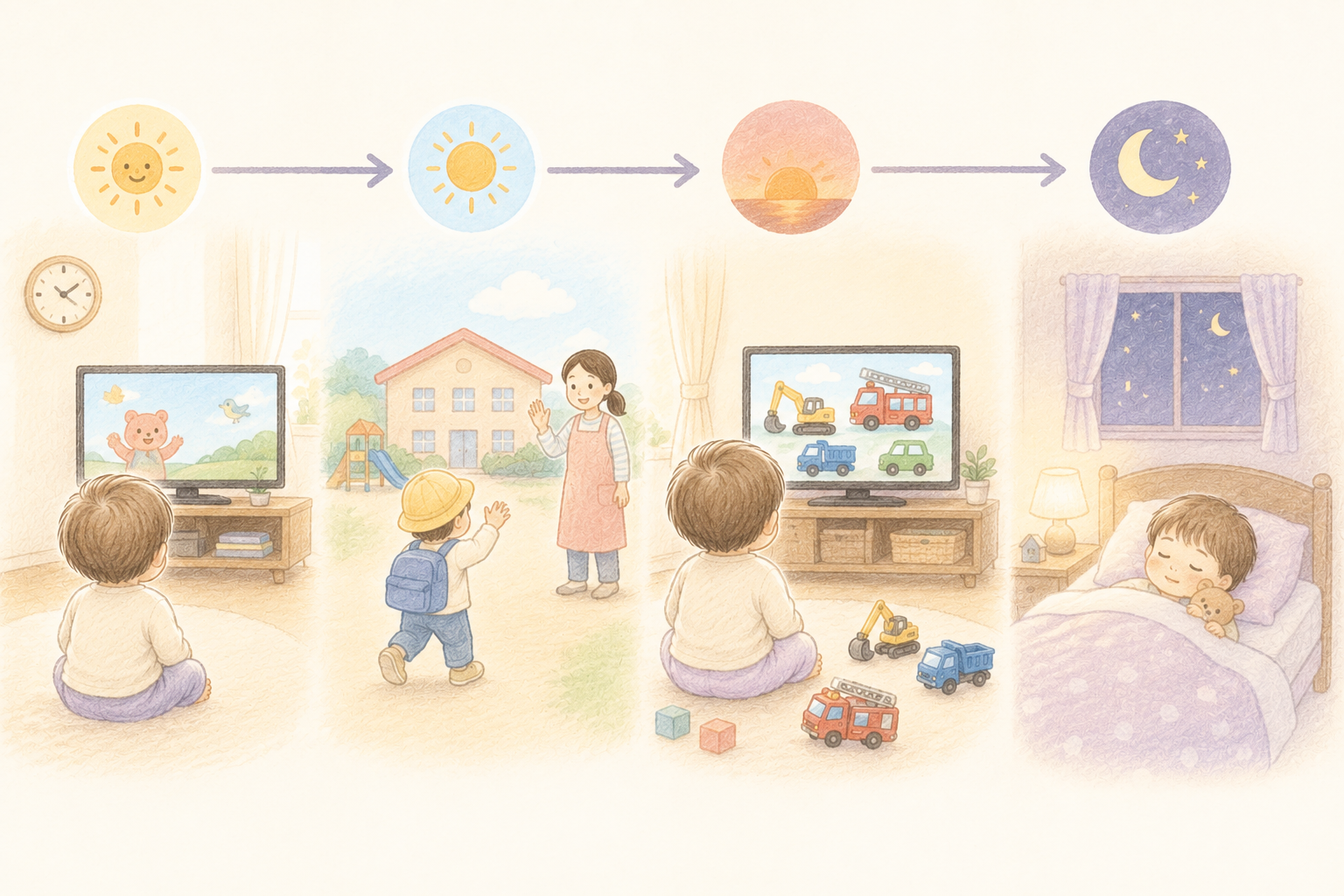 1日の流れはこんな感じ。夜だけ見せています。